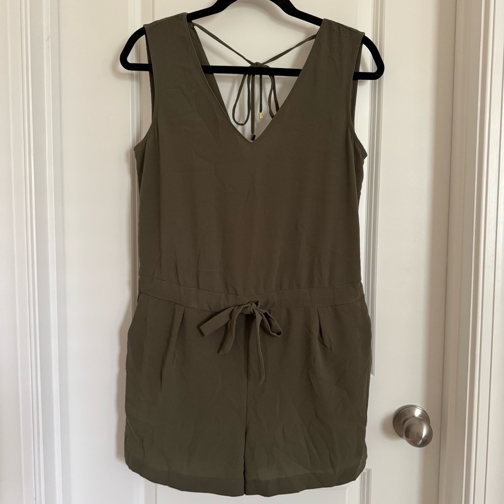 Zara Basic Olive Green Romper, S